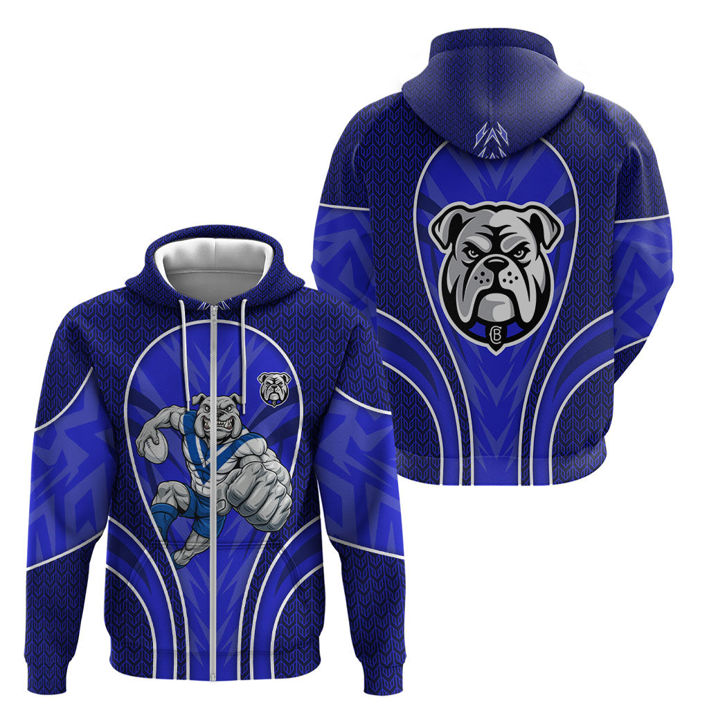 Canterbury Bankstown Bulldogs Rugby Mascot Zip Hoodie Australian Rugby Culture - Tribal Inspired Bulldog
