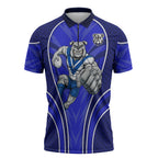 Canterbury Bankstown Bulldogs Rugby Mascot Zipper Polo Shirt Australian Rugby Culture - Tribal Inspired Bulldog