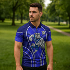 Canterbury Bankstown Bulldogs Rugby Mascot Zipper Polo Shirt Australian Rugby Culture - Tribal Inspired Bulldog