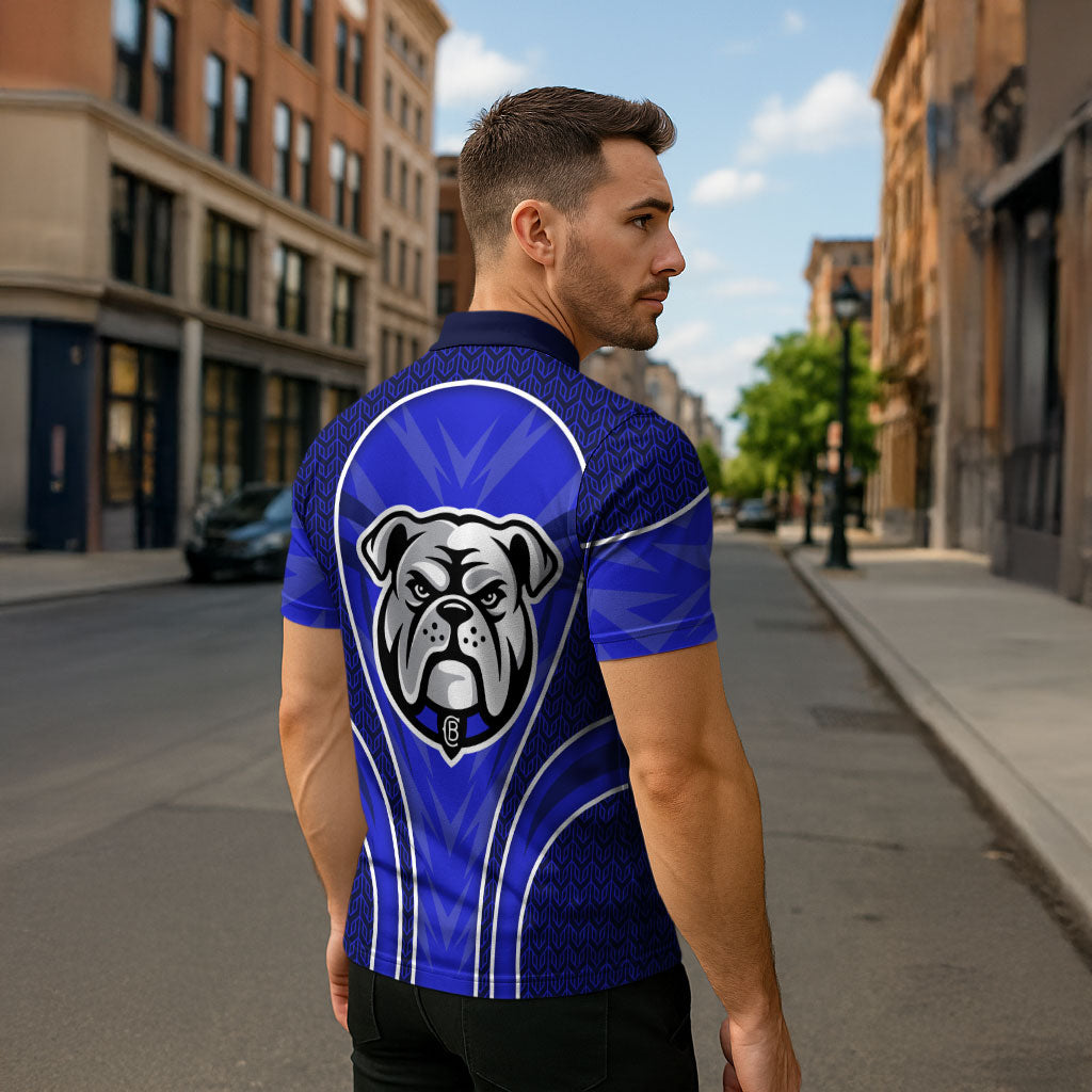 Canterbury Bankstown Bulldogs Rugby Mascot Zipper Polo Shirt Australian Rugby Culture - Tribal Inspired Bulldog