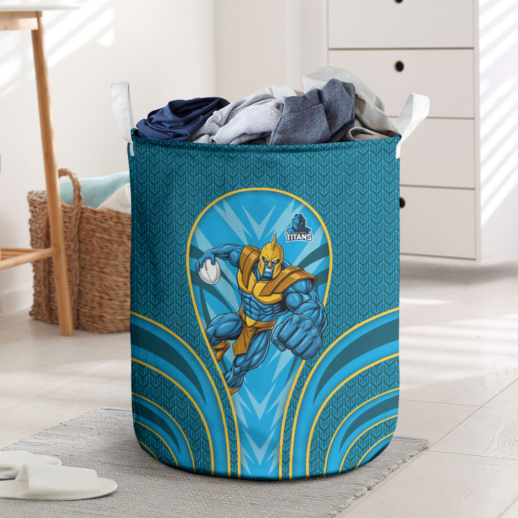 Gold Coast Titans Rugby Mascot Laundry Basket Australian Rugby Culture - Tribal Inspired Warrior Titan