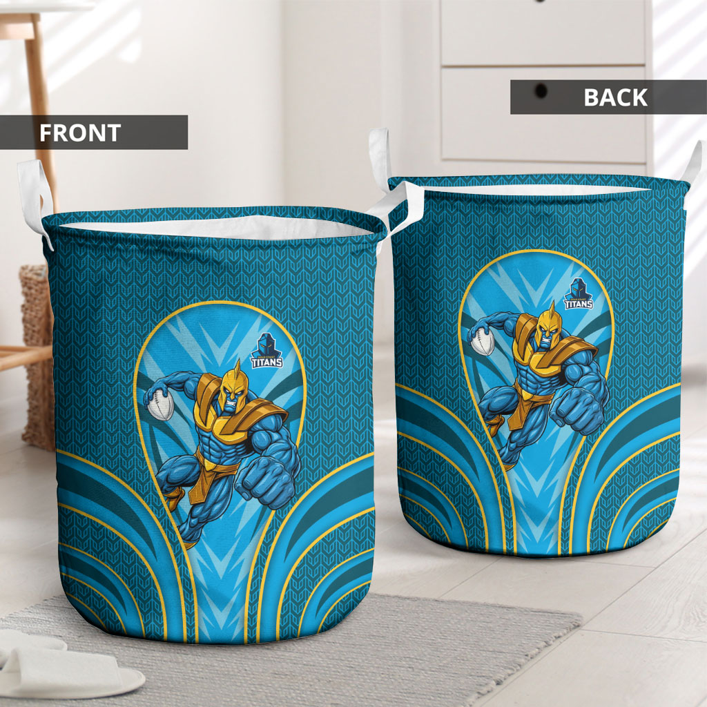 Gold Coast Titans Rugby Mascot Laundry Basket Australian Rugby Culture - Tribal Inspired Warrior Titan