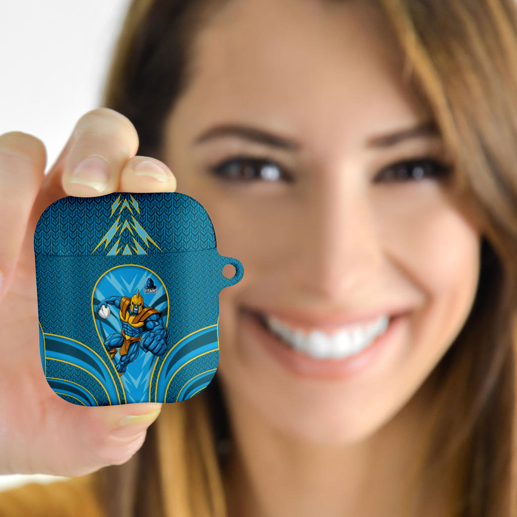 Gold Coast Titans Rugby Mascot AirPods Case Australian Rugby Culture - Tribal Inspired Warrior Titan