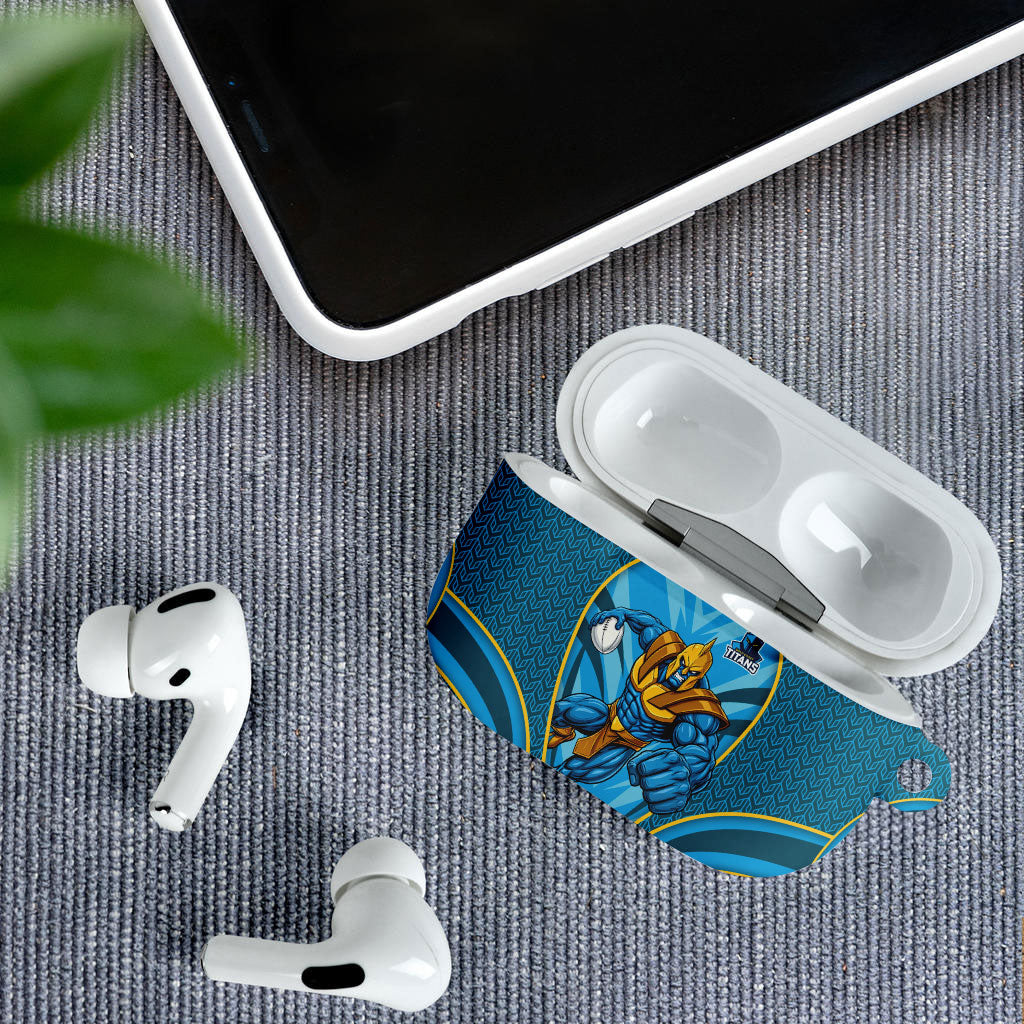 Gold Coast Titans Rugby Mascot AirPods Case Australian Rugby Culture - Tribal Inspired Warrior Titan