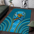 Gold Coast Titans Rugby Mascot Area Rug Australian Rugby Culture - Tribal Inspired Warrior Titan