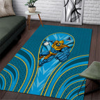 Gold Coast Titans Rugby Mascot Area Rug Australian Rugby Culture - Tribal Inspired Warrior Titan