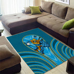 Gold Coast Titans Rugby Mascot Area Rug Australian Rugby Culture - Tribal Inspired Warrior Titan