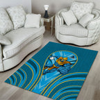 Gold Coast Titans Rugby Mascot Area Rug Australian Rugby Culture - Tribal Inspired Warrior Titan