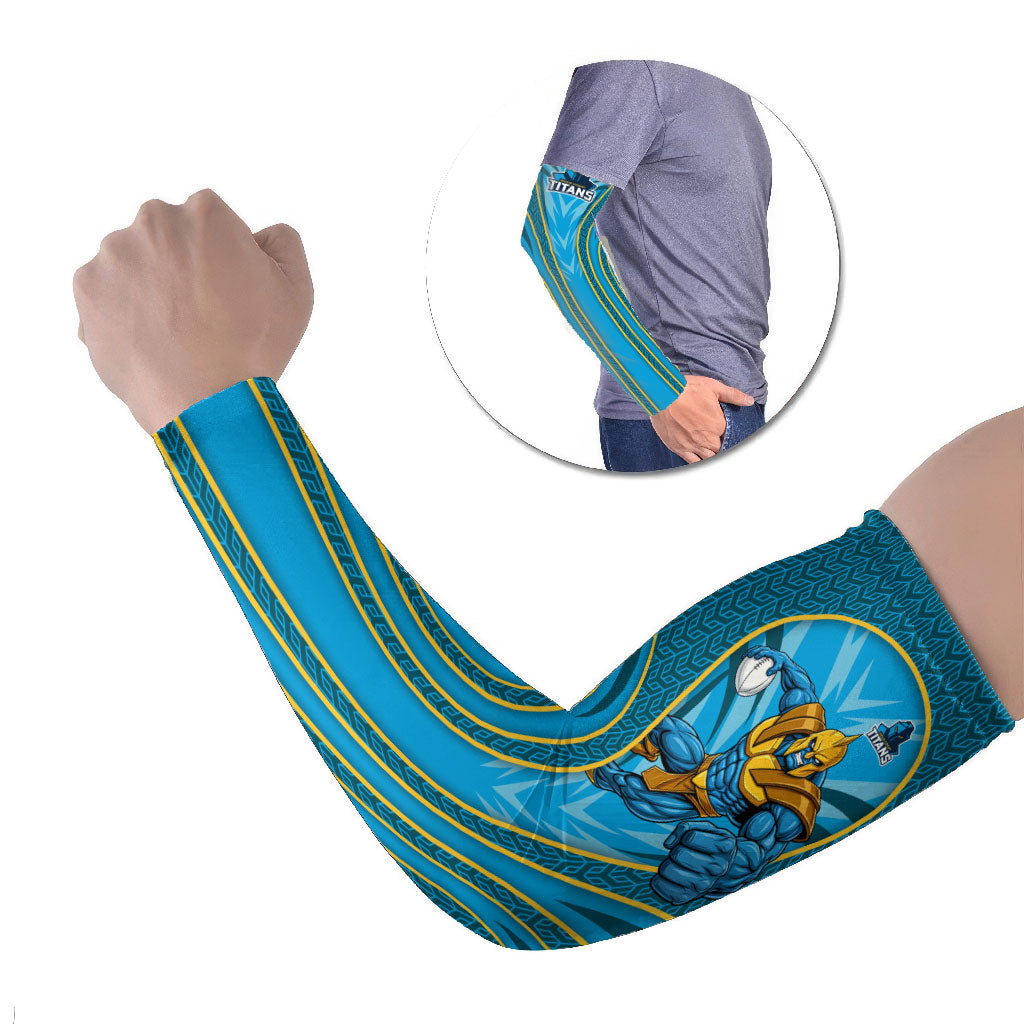 Gold Coast Titans Rugby Mascot Arm Sleeves Australian Rugby Culture - Tribal Inspired Warrior Titan