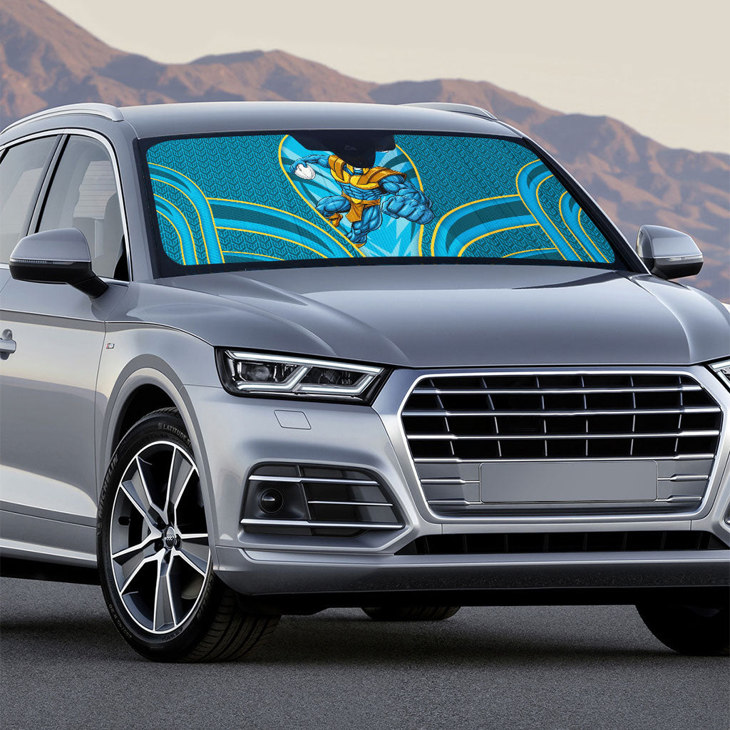 Gold Coast Titans Rugby Mascot Auto Sun Shade Australian Rugby Culture - Tribal Inspired Warrior Titan