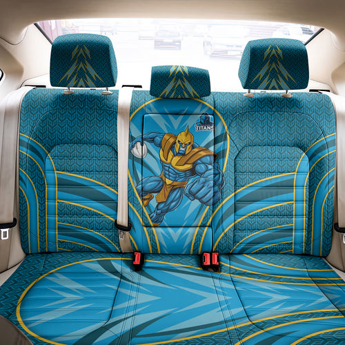 Gold Coast Titans Rugby Mascot Back Car Seat Cover Australian Rugby Culture - Tribal Inspired Warrior Titan