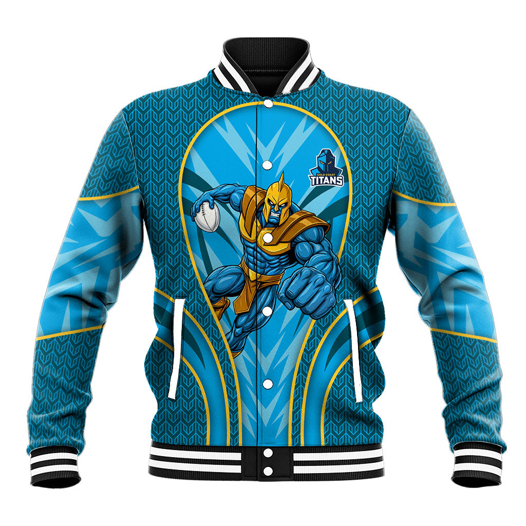 Gold Coast Titans Rugby Mascot Baseball Jacket Australian Rugby Culture - Tribal Inspired Warrior Titan