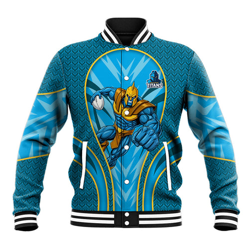 Gold Coast Titans Rugby Mascot Baseball Jacket Australian Rugby Culture - Tribal Inspired Warrior Titan