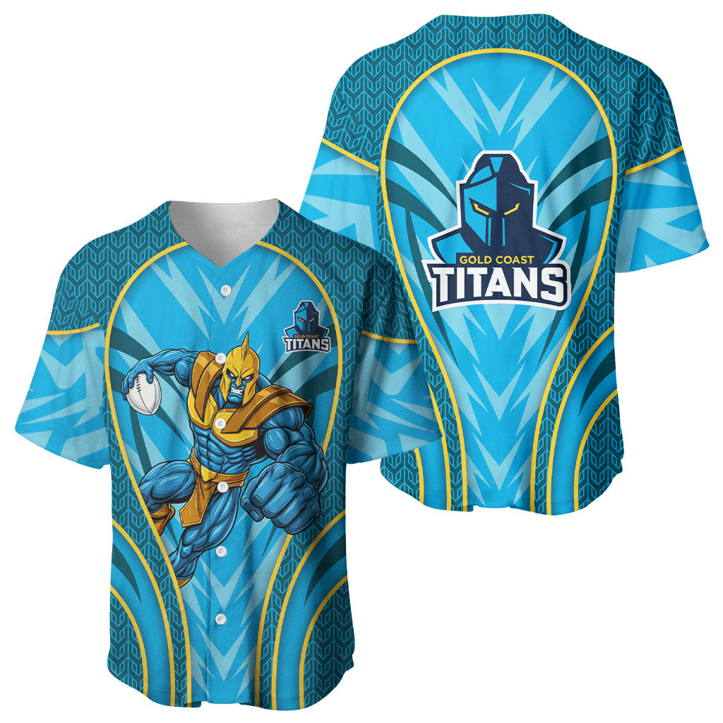 Gold Coast Titans Rugby Mascot Baseball Jersey Australian Rugby Culture - Tribal Inspired Warrior Titan