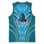 Gold Coast Titans Rugby Mascot Basketball Jersey Australian Rugby Culture - Tribal Inspired Warrior Titan