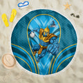 Gold Coast Titans Rugby Mascot Beach Blanket Australian Rugby Culture - Tribal Inspired Warrior Titan