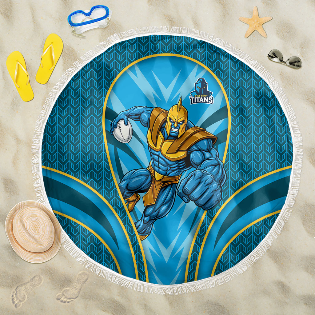 Gold Coast Titans Rugby Mascot Beach Blanket Australian Rugby Culture - Tribal Inspired Warrior Titan