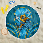 Gold Coast Titans Rugby Mascot Beach Blanket Australian Rugby Culture - Tribal Inspired Warrior Titan