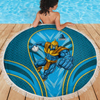 Gold Coast Titans Rugby Mascot Beach Blanket Australian Rugby Culture - Tribal Inspired Warrior Titan