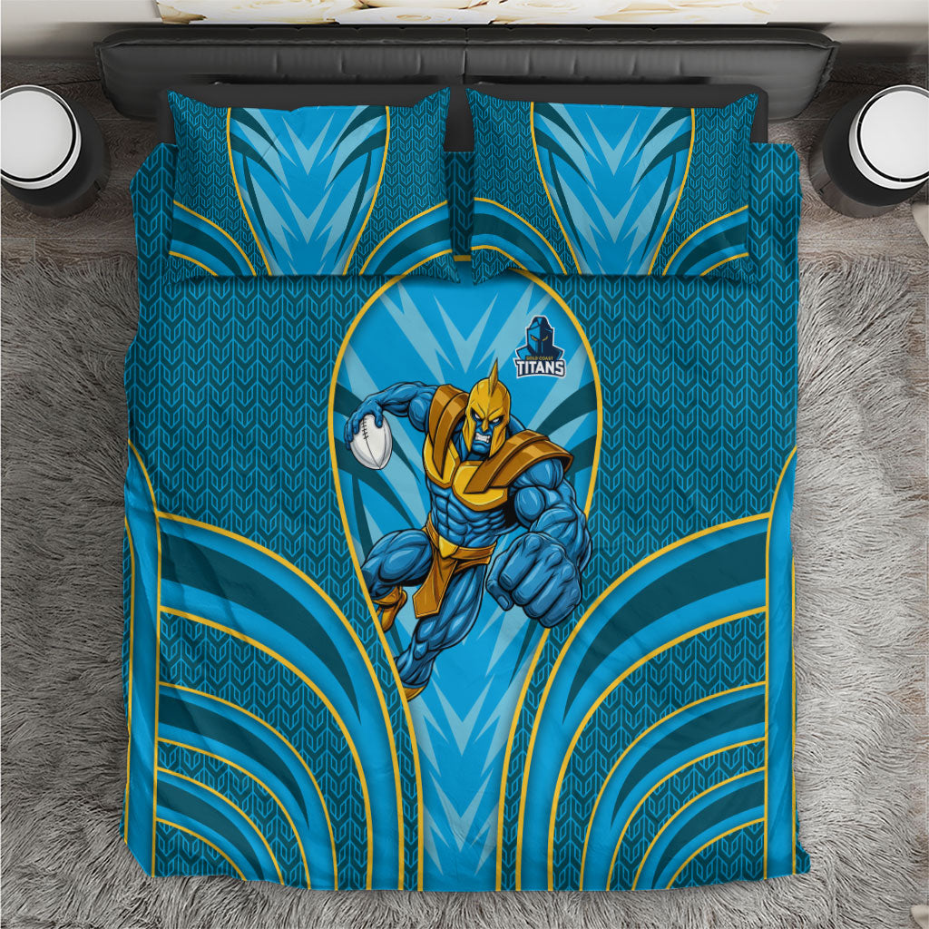 Gold Coast Titans Rugby Mascot Bedding Set Australian Rugby Culture - Tribal Inspired Warrior Titan