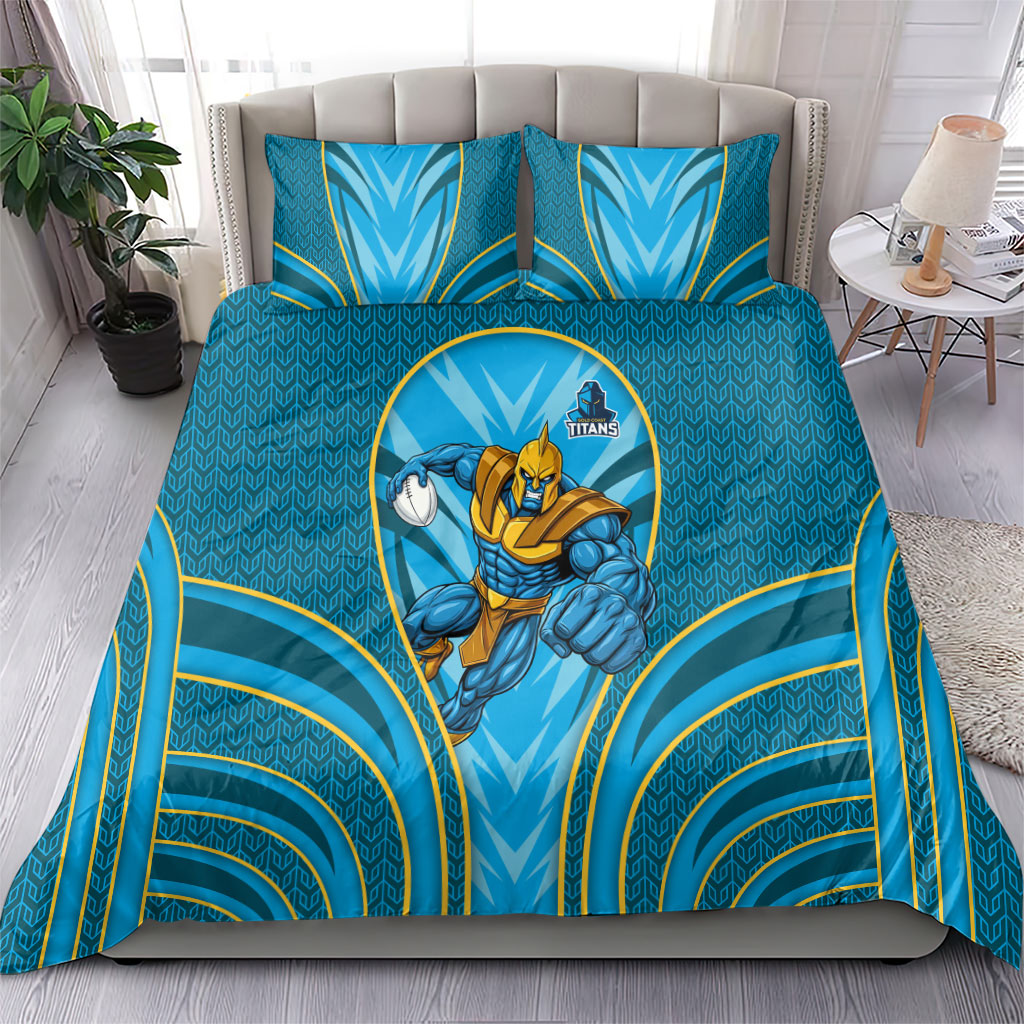 Gold Coast Titans Rugby Mascot Bedding Set Australian Rugby Culture - Tribal Inspired Warrior Titan