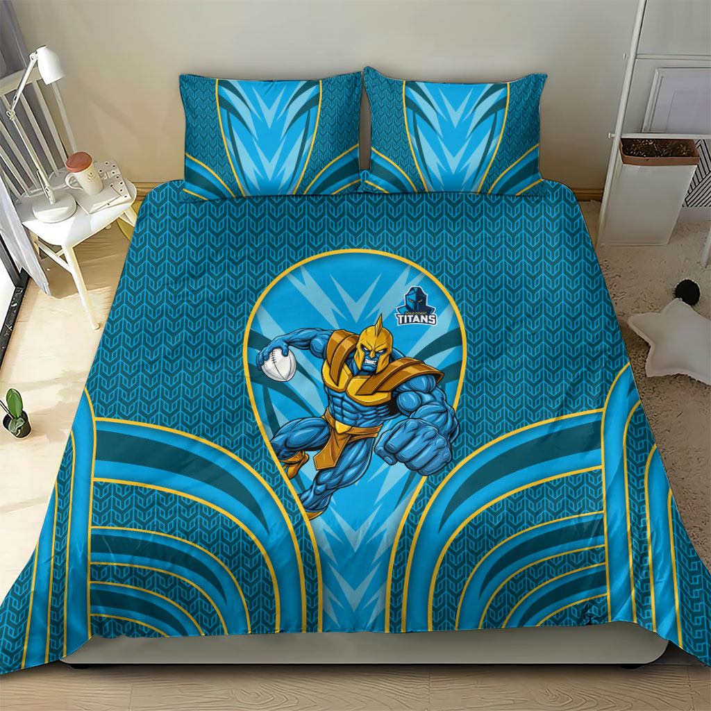 Gold Coast Titans Rugby Mascot Bedding Set Australian Rugby Culture - Tribal Inspired Warrior Titan