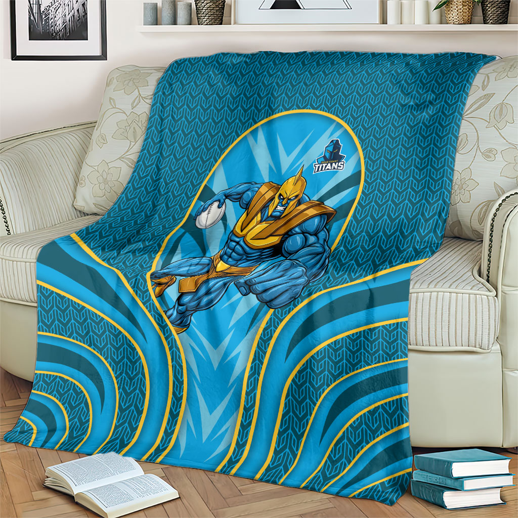 Gold Coast Titans Rugby Mascot Blanket Australian Rugby Culture - Tribal Inspired Warrior Titan
