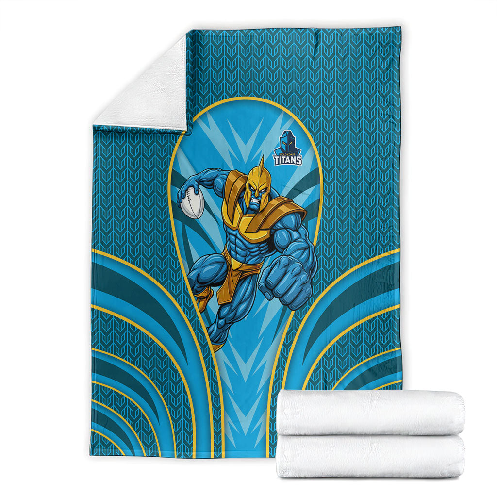 Gold Coast Titans Rugby Mascot Blanket Australian Rugby Culture - Tribal Inspired Warrior Titan