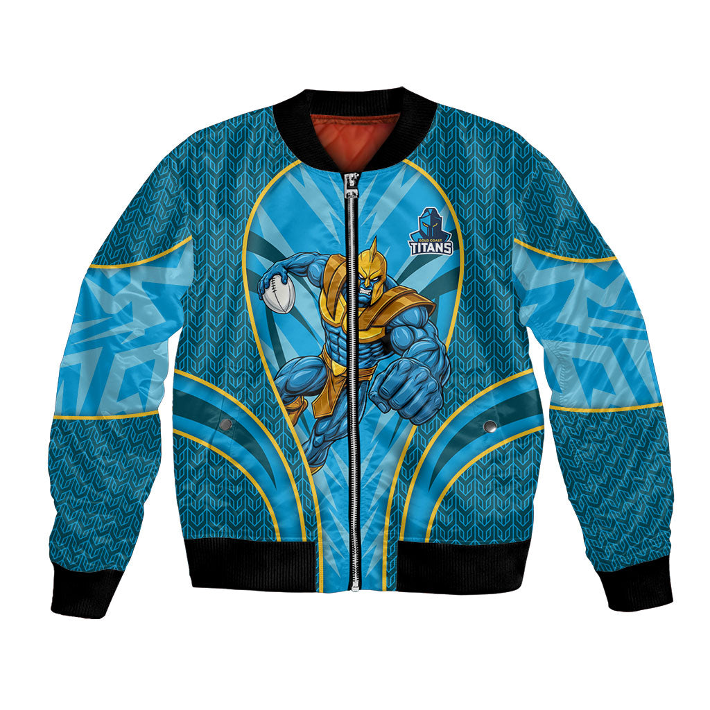 Gold Coast Titans Rugby Mascot Bomber Jacket Australian Rugby Culture - Tribal Inspired Warrior Titan