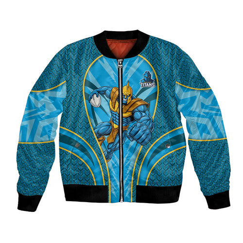 Gold Coast Titans Rugby Mascot Bomber Jacket Australian Rugby Culture - Tribal Inspired Warrior Titan