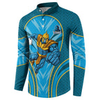 Gold Coast Titans Rugby Mascot Button Sweatshirt Australian Rugby Culture - Tribal Inspired Warrior Titan