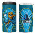 Gold Coast Titans Rugby Mascot 4 in 1 Can Cooler Tumbler Australian Rugby Culture - Tribal Inspired Warrior Titan