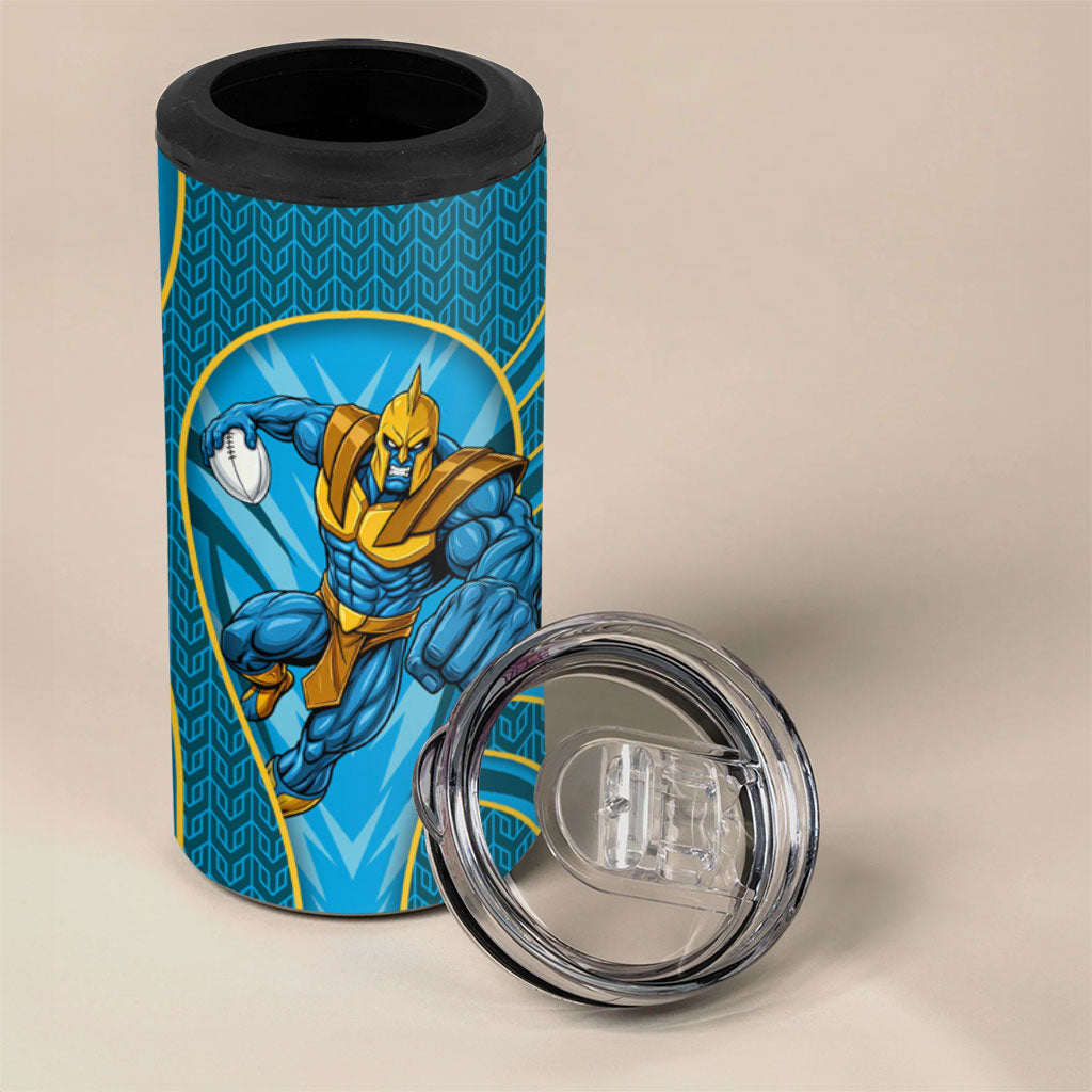 Gold Coast Titans Rugby Mascot 4 in 1 Can Cooler Tumbler Australian Rugby Culture - Tribal Inspired Warrior Titan