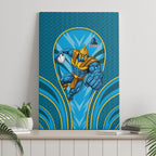 Gold Coast Titans Rugby Mascot Canvas Wall Art Australian Rugby Culture - Tribal Inspired Warrior Titan