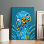 Gold Coast Titans Rugby Mascot Canvas Wall Art Australian Rugby Culture - Tribal Inspired Warrior Titan