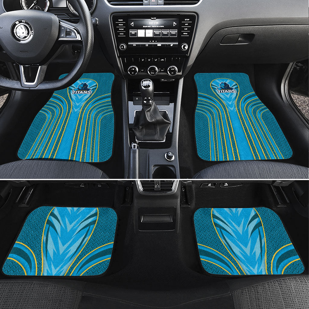 Gold Coast Titans Rugby Mascot Car Mats Australian Rugby Culture - Tribal Inspired Warrior Titan