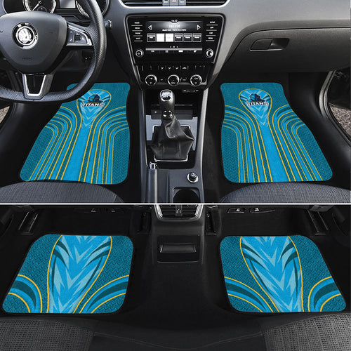Gold Coast Titans Rugby Mascot Car Mats Australian Rugby Culture - Tribal Inspired Warrior Titan
