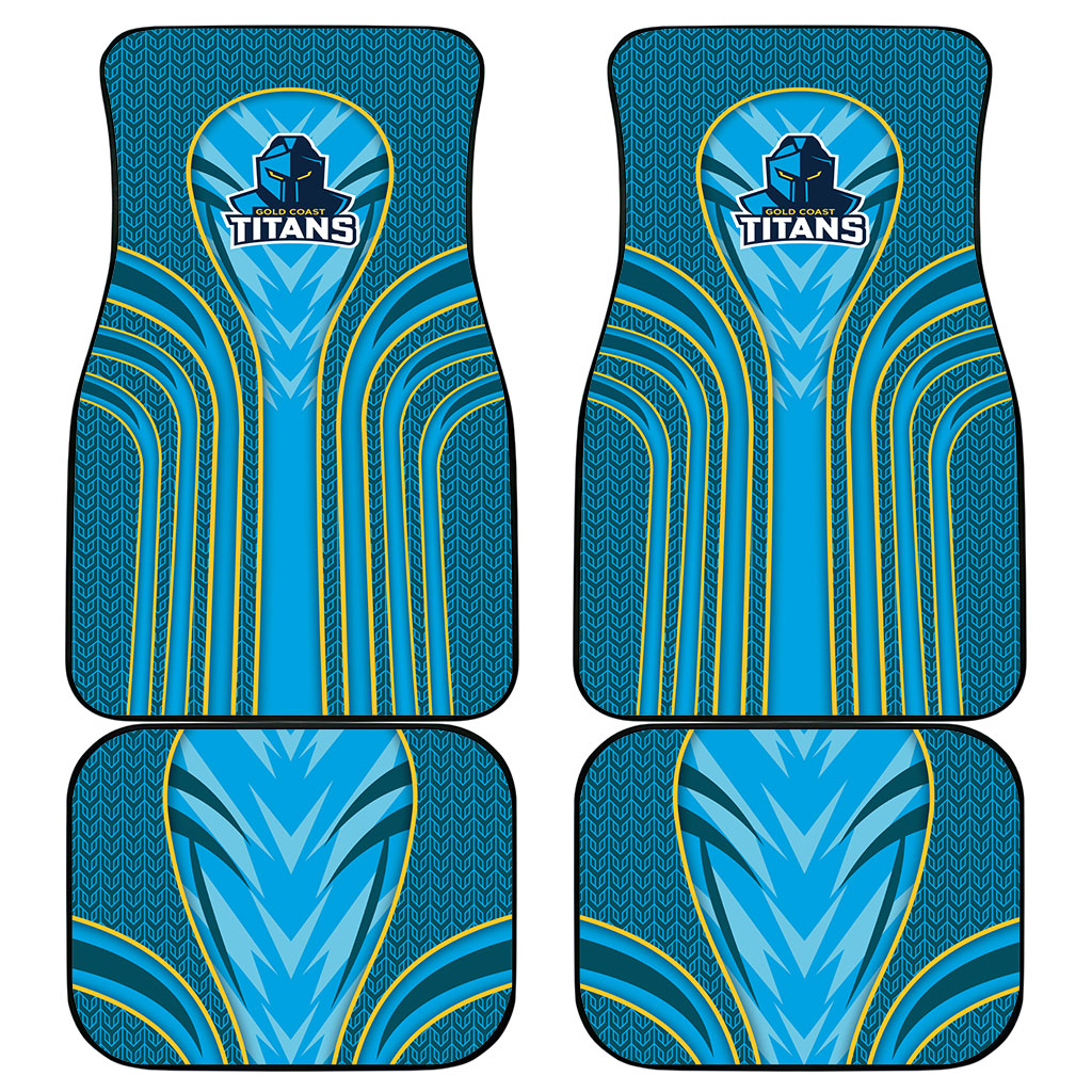 Gold Coast Titans Rugby Mascot Car Mats Australian Rugby Culture - Tribal Inspired Warrior Titan