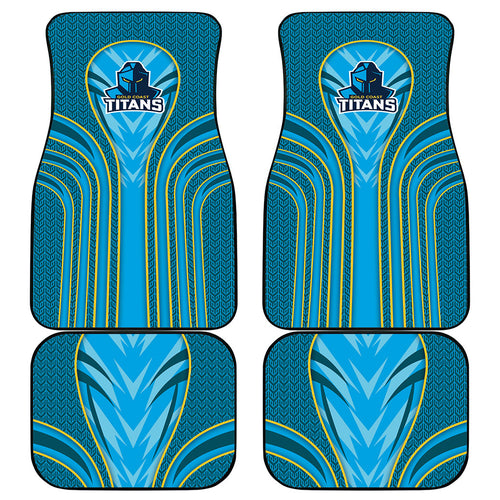 Gold Coast Titans Rugby Mascot Car Mats Australian Rugby Culture - Tribal Inspired Warrior Titan