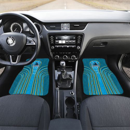 Gold Coast Titans Rugby Mascot Car Mats Australian Rugby Culture - Tribal Inspired Warrior Titan