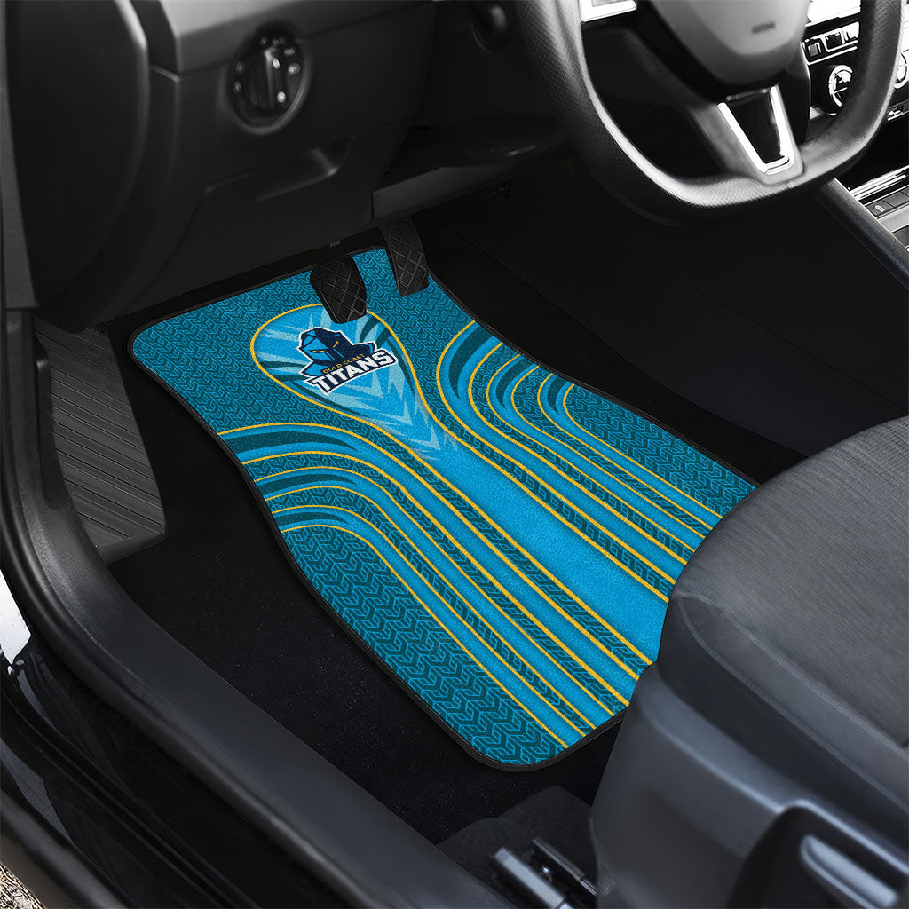 Gold Coast Titans Rugby Mascot Car Mats Australian Rugby Culture - Tribal Inspired Warrior Titan