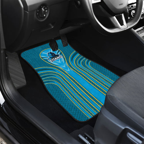 Gold Coast Titans Rugby Mascot Car Mats Australian Rugby Culture - Tribal Inspired Warrior Titan