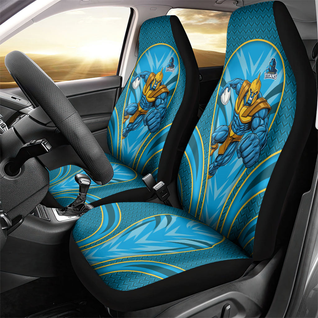 Gold Coast Titans Rugby Mascot Car Seat Cover Australian Rugby Culture - Tribal Inspired Warrior Titan