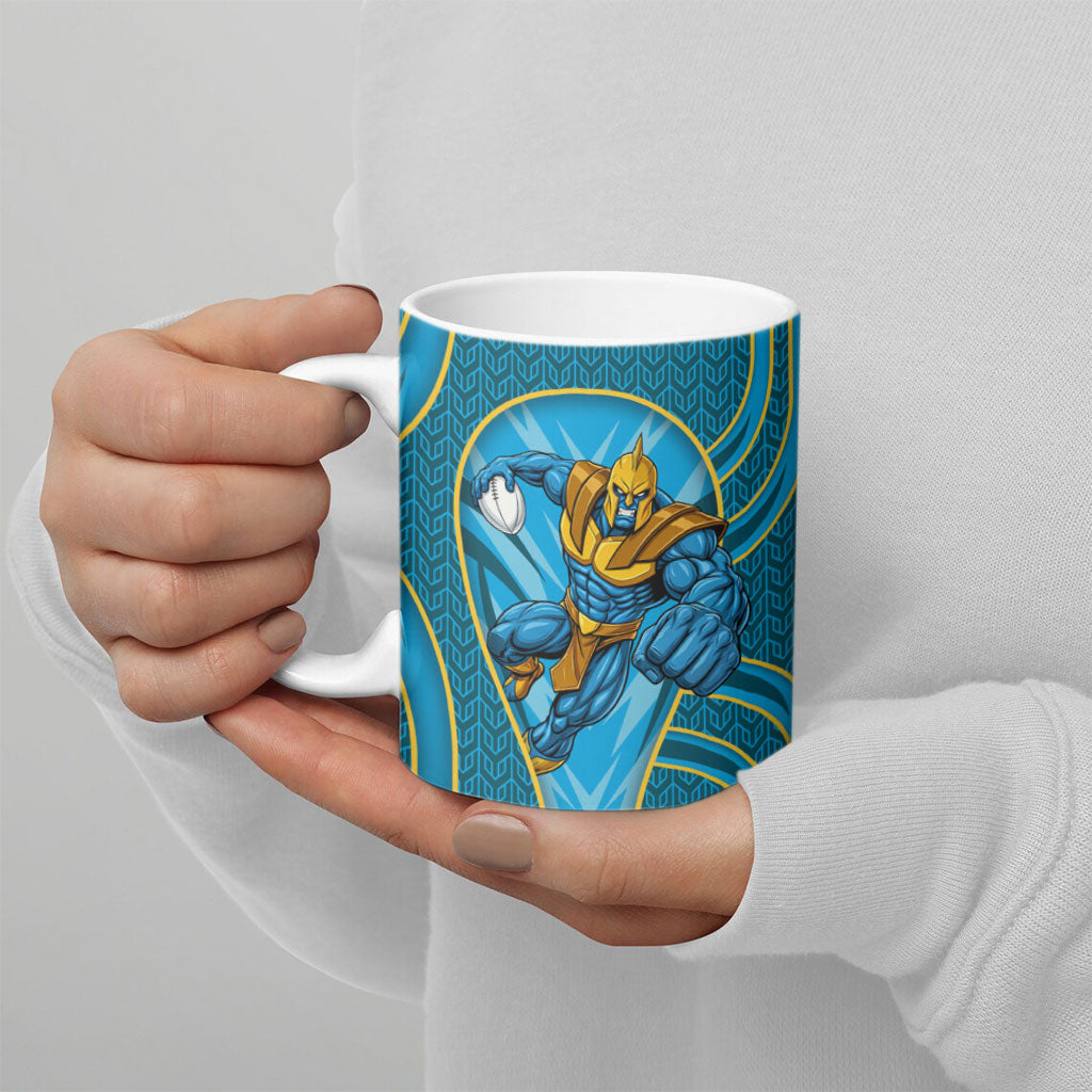 Gold Coast Titans Rugby Mascot Ceramic Mug Australian Rugby Culture - Tribal Inspired Warrior Titan