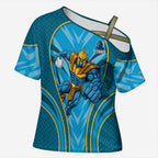 Gold Coast Titans Rugby Mascot Cross Shoulder Shirt Australian Rugby Culture - Tribal Inspired Warrior Titan