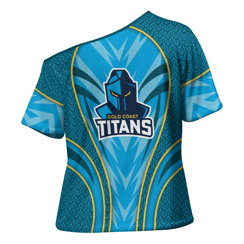 Gold Coast Titans Rugby Mascot Cross Shoulder Shirt Australian Rugby Culture - Tribal Inspired Warrior Titan