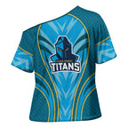 Gold Coast Titans Rugby Mascot Cross Shoulder Shirt Australian Rugby Culture - Tribal Inspired Warrior Titan