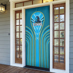 Gold Coast Titans Rugby Mascot Door Cover Australian Rugby Culture - Tribal Inspired Warrior Titan