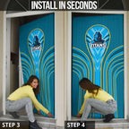 Gold Coast Titans Rugby Mascot Door Cover Australian Rugby Culture - Tribal Inspired Warrior Titan