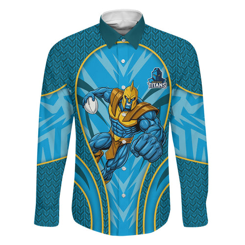 Gold Coast Titans Rugby Mascot Family Matching Mermaid Dress and Hawaiian Shirt Australian Rugby Culture - Tribal Inspired Warrior Titan